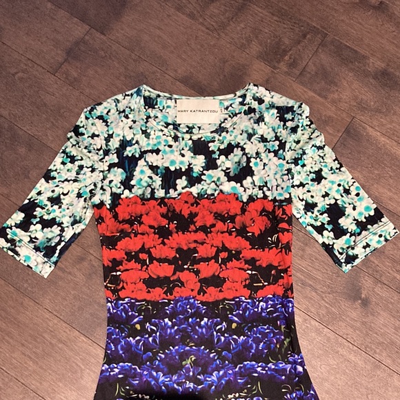 MARY KATRANTZOU silk Y2K digital floral dress, size XS - Picture 3 of 12
